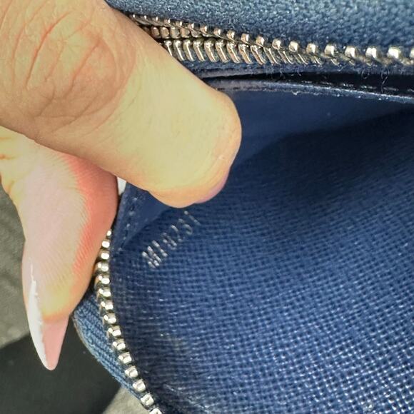 💎✨Authentic LOUIS VUITTON Epi Zippy Wallet Long Wallet Navy Blue - Picture 4 of 5